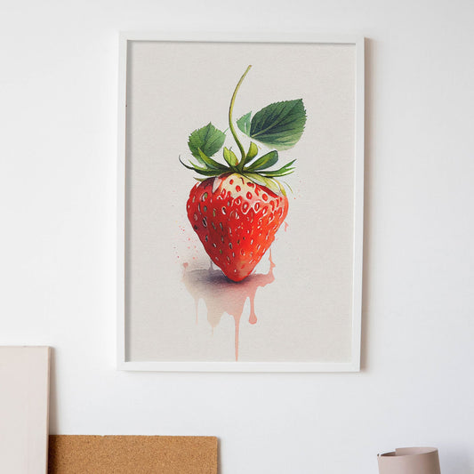 Nacnic minimalist Strawberry_1. Aesthetic Wall Art Prints for Bedroom or Living Room Design.-Artwork-Nacnic-A4-Sin Marco-Nacnic Estudio SL