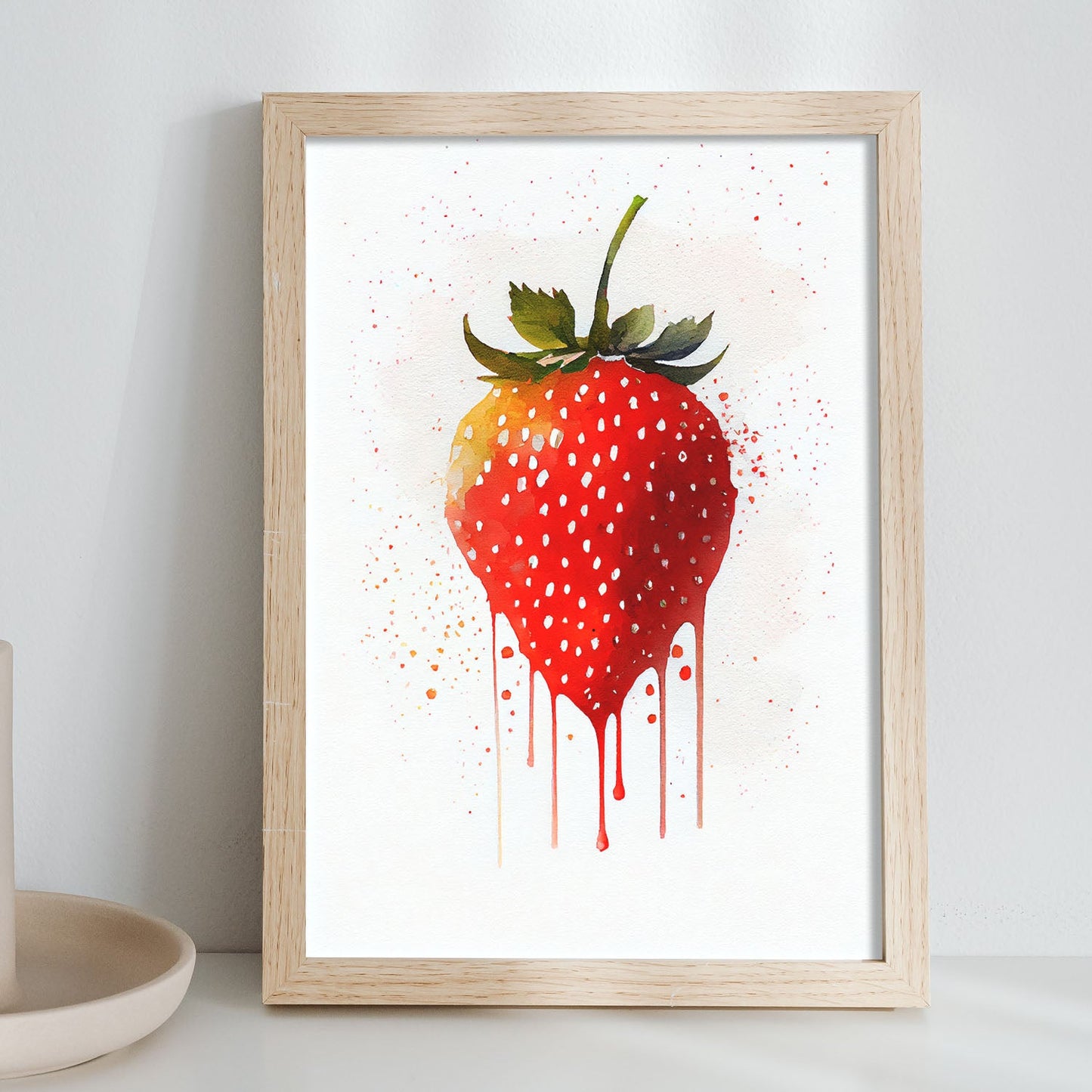 Nacnic minimalist Strawberry_2. Aesthetic Wall Art Prints for Bedroom or Living Room Design.