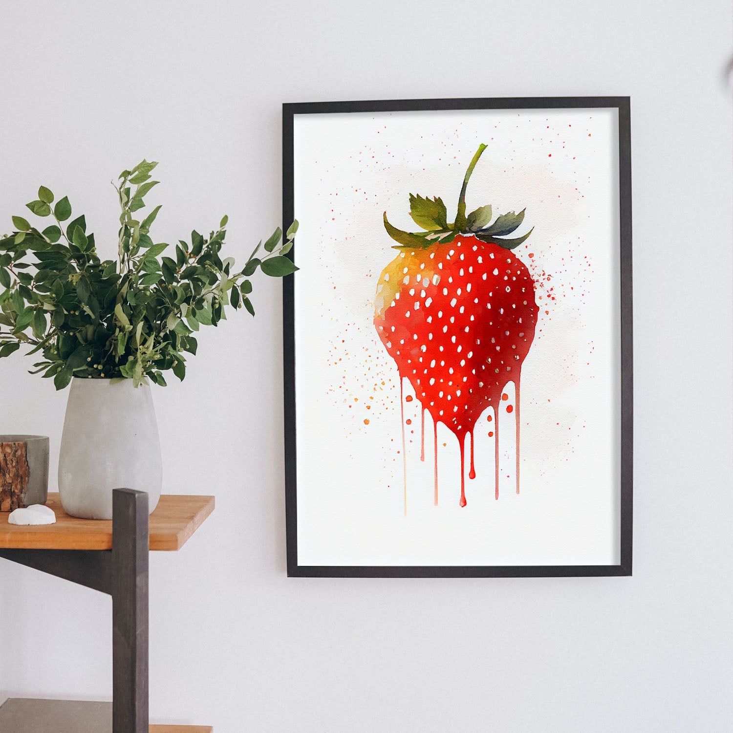 Nacnic minimalist Strawberry_2. Aesthetic Wall Art Prints for Bedroom or Living Room Design.-Artwork-Nacnic-A4-Sin Marco-Nacnic Estudio SL