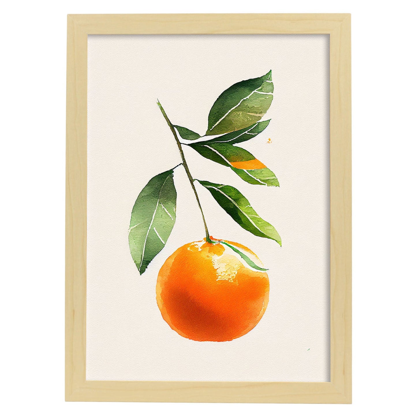 Nacnic minimalist Tangerine. Aesthetic Wall Art Prints for Bedroom or Living Room Design.-Artwork-Nacnic-A4-Marco Madera Clara-Nacnic Estudio SL