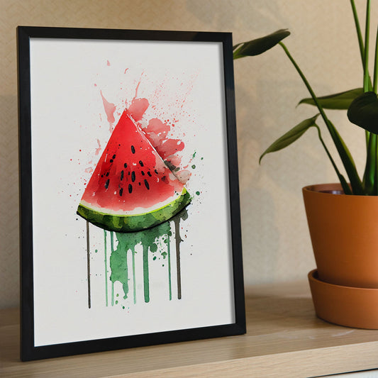 Nacnic minimalist Watermelon_2. Aesthetic Wall Art Prints for Bedroom or Living Room Design.-Artwork-Nacnic-A4-Sin Marco-Nacnic Estudio SL