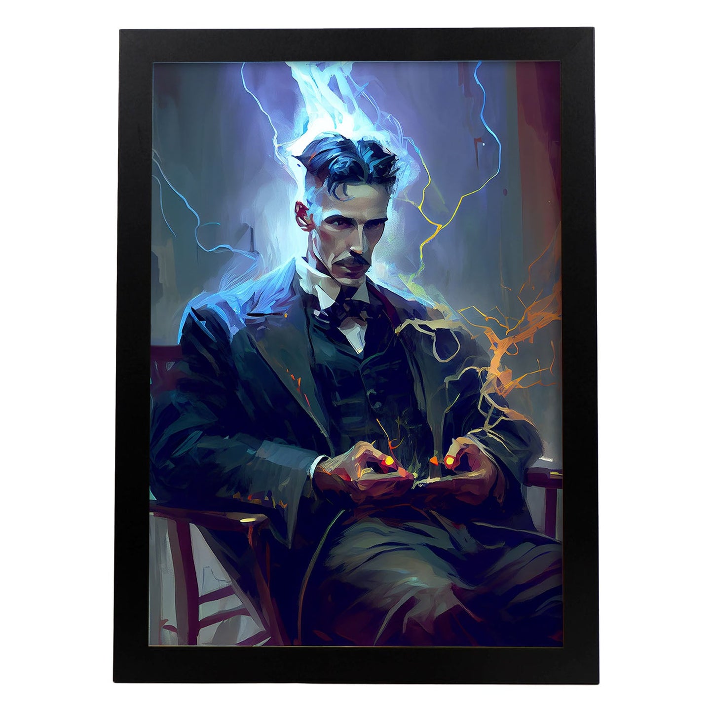 Nacnic Nikola Tesla Prueba de baterías Pixar Dynamic f. Estampados de arte de pared estético para el diseño de dormitorio o sala de estar.-Artwork-Nacnic-A4-Sin marco-Nacnic Estudio SL