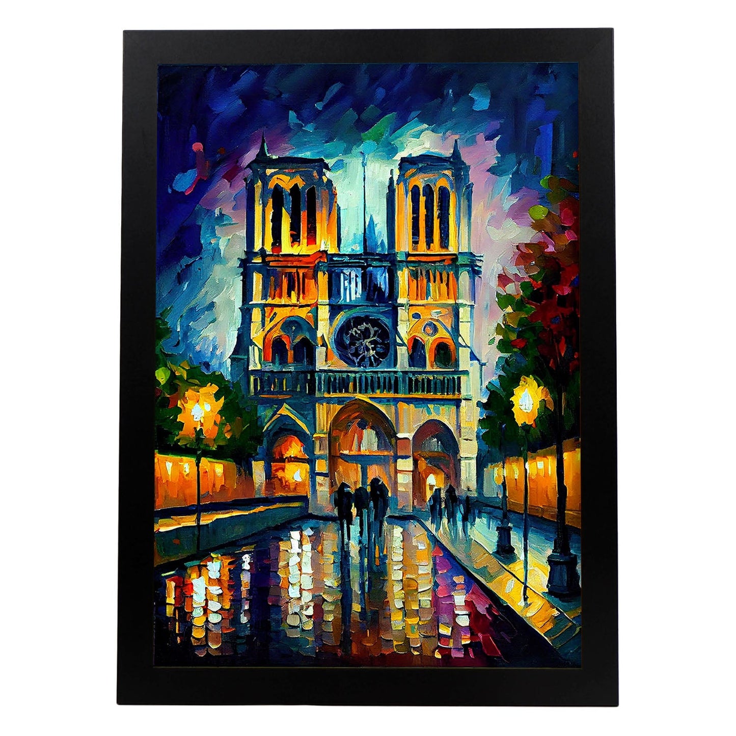 Nacnic Notre Dame Catedral Paris Francia Pincelado al óleo. Estampados de arte de pared estético para el diseño de dormitorio o sala de estar.-Artwork-Nacnic-A4-Sin marco-Nacnic Estudio SL
