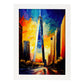 Nacnic One World Trade Center NYC New York USA Pintura al óleo. Estampados de arte de pared estético para el diseño de dormitorio o sala de estar.-Artwork-Nacnic-A4-Marco Blanco-Nacnic Estudio SL
