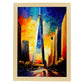 Nacnic One World Trade Center NYC New York USA Pintura al óleo. Estampados de arte de pared estético para el diseño de dormitorio o sala de estar.-Artwork-Nacnic-A4-Marco Madera clara-Nacnic Estudio SL