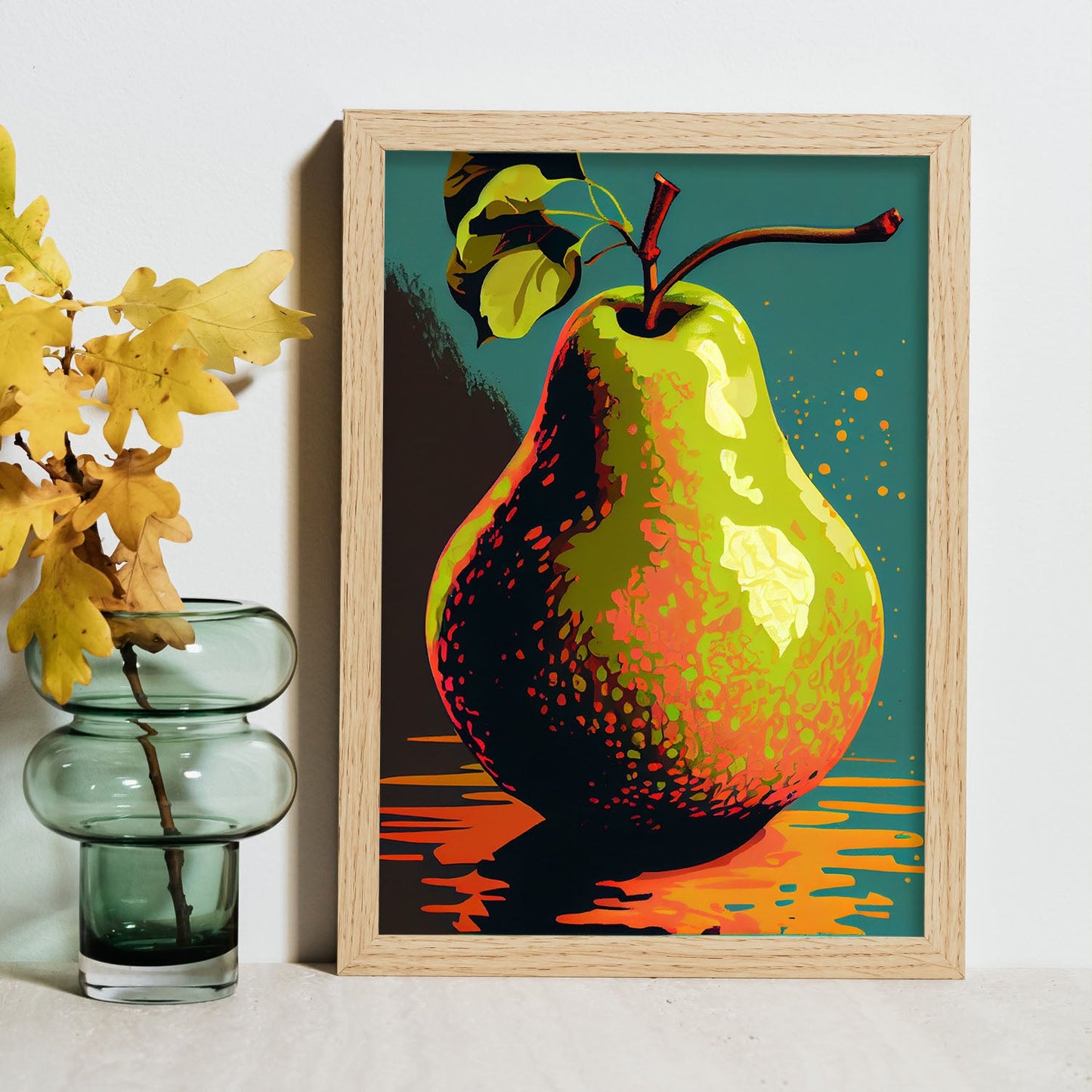 Nacnic Pear Pop Art_2. Aesthetic Wall Art Prints for Bedroom or Living Room Design.