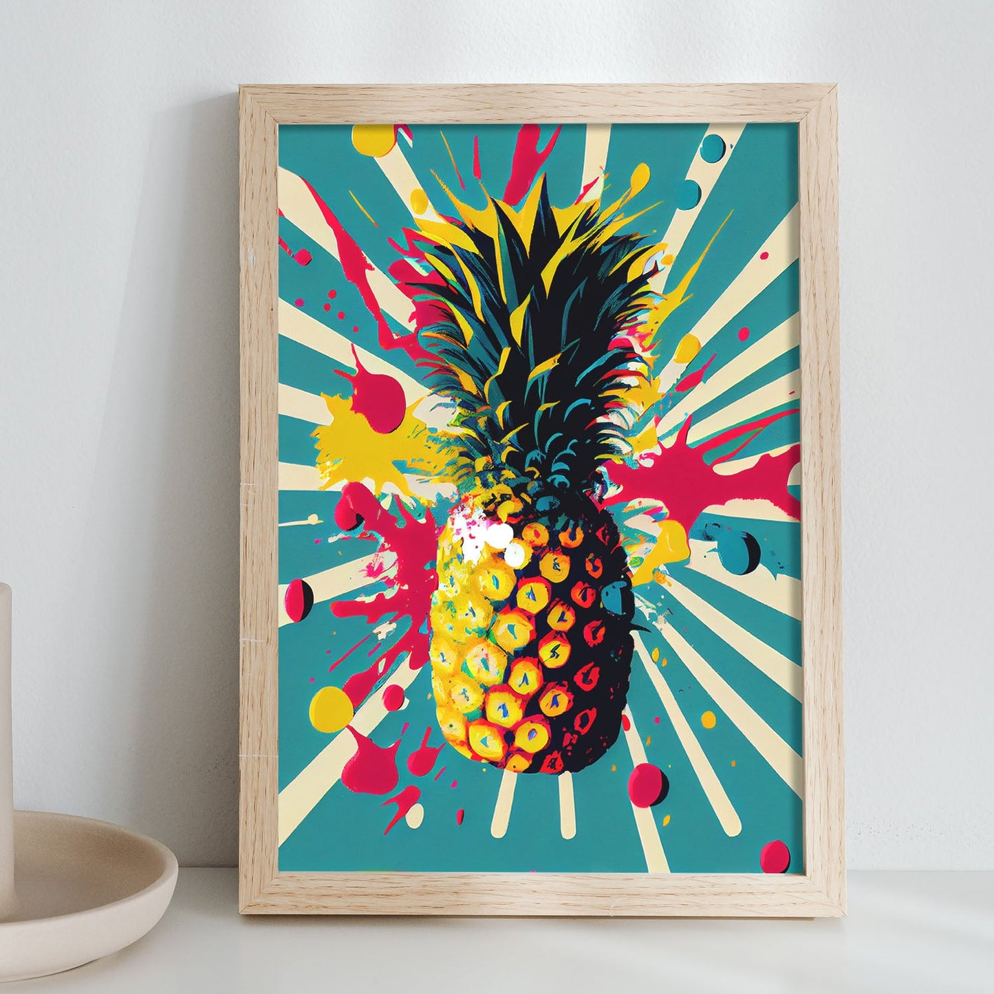 Nacnic Pineapple Pop Art_1. Aesthetic Wall Art Prints for Bedroom or Living Room Design.