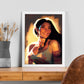 Nacnic Pocahontas sonriendo al estilo Pixar Figura dinámica dibujando. Estampados de arte de pared estético para el diseño de dormitorio o sala de estar.-Artwork-Nacnic-Nacnic Estudio SL