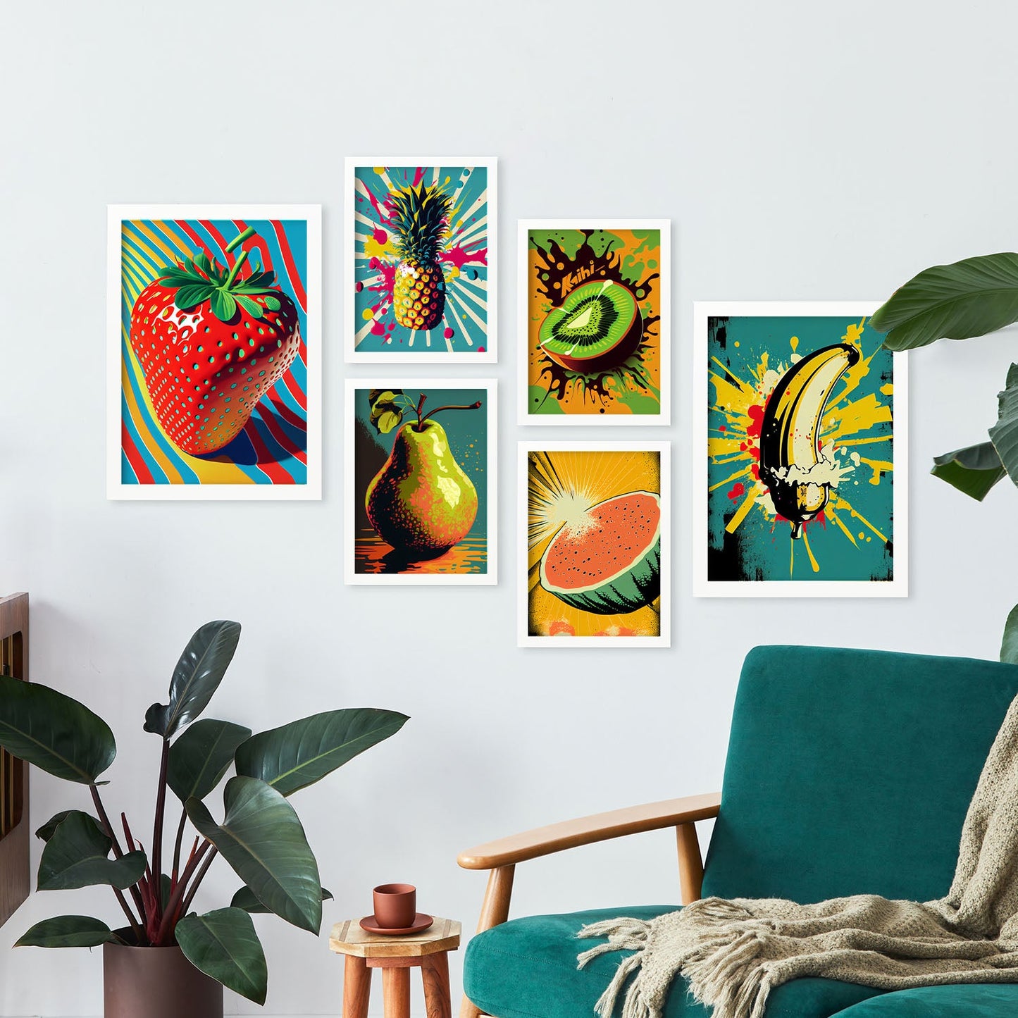 Nacnic Pop Art Vegtables Set_2. Aesthetic Wall Art Prints for Bedroom or Living Room Design.