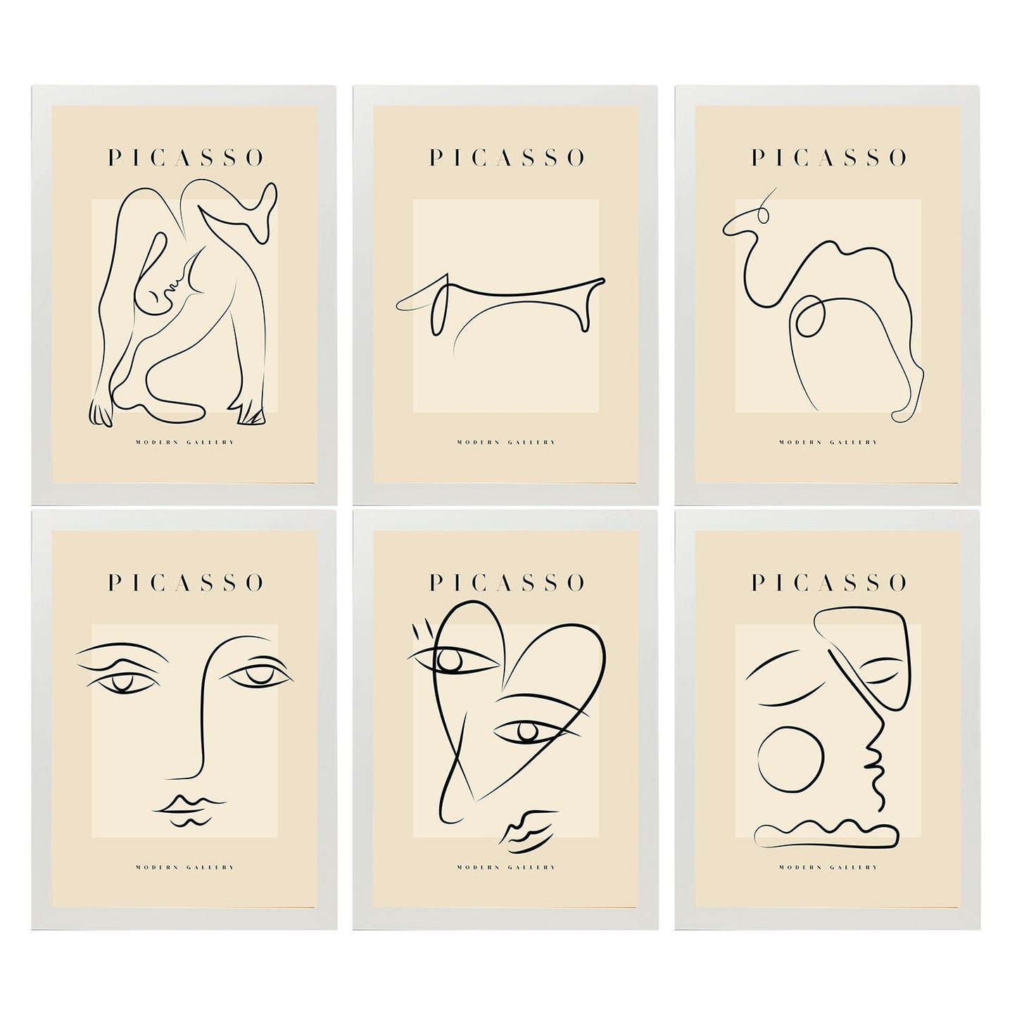 Nacnic Set de 6 Láminas Decorativas Picasso Modelo Amor