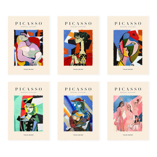 Nacnic Set de 6 Láminas Artísticas de Picasso, Modelo Cuerpos, Estilo Galería de Arte Moderno