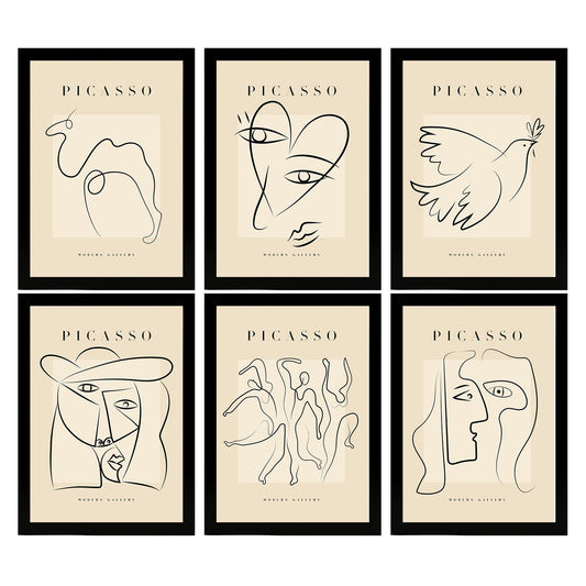 Set de 6 Láminas Decorativas Picasso Modelo Paz de Nacnic