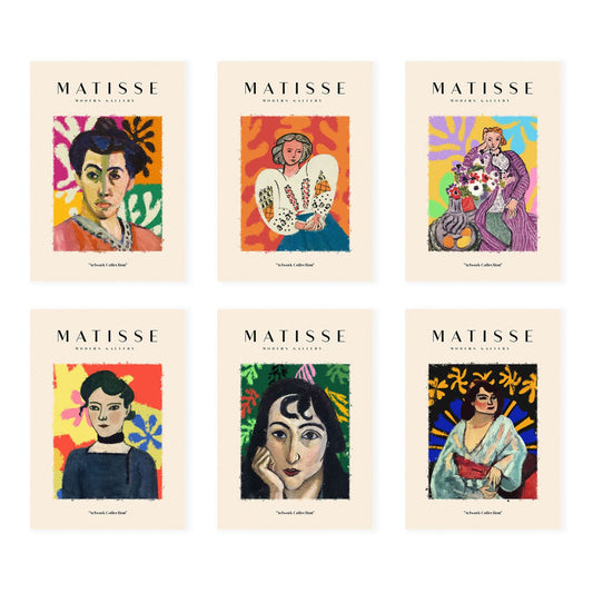Nacnic Set de 6 Láminas Artísticas de Matisse Modelo Mujeres para Decoración de Interiores