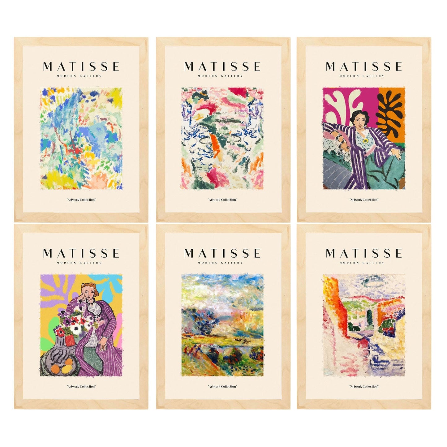 Nacnic Set de 6 Láminas Artísticas Matisse Modelo Pueblos