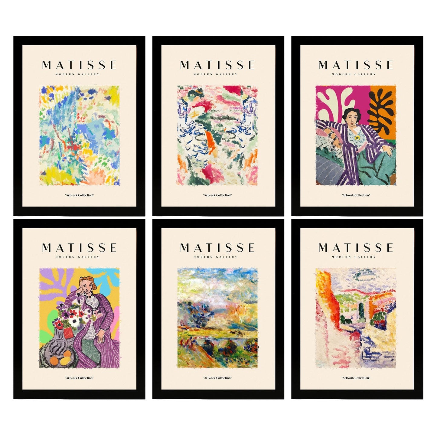 Nacnic Set de 6 Láminas Artísticas Matisse Modelo Pueblos