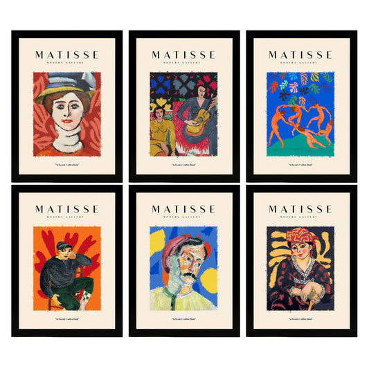 Nacnic Set de 6 Láminas Artísticas de Matisse, Modelo Retratos, Estilo Galería de Arte, Diseño Moderno para Interiores