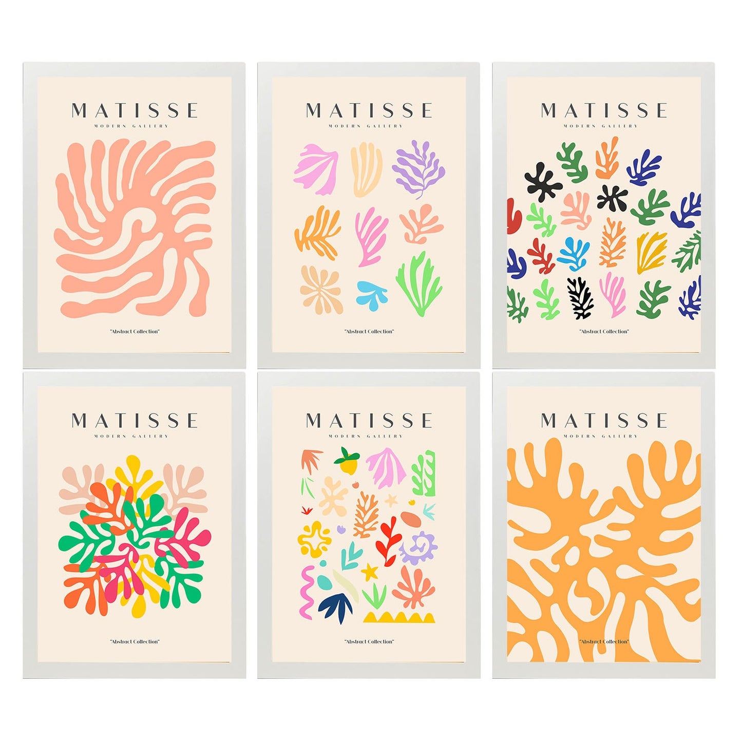 Nacnic Set de 6 Ilustraciones Artísticas de Matisse Modelo Vegetación en Laminas