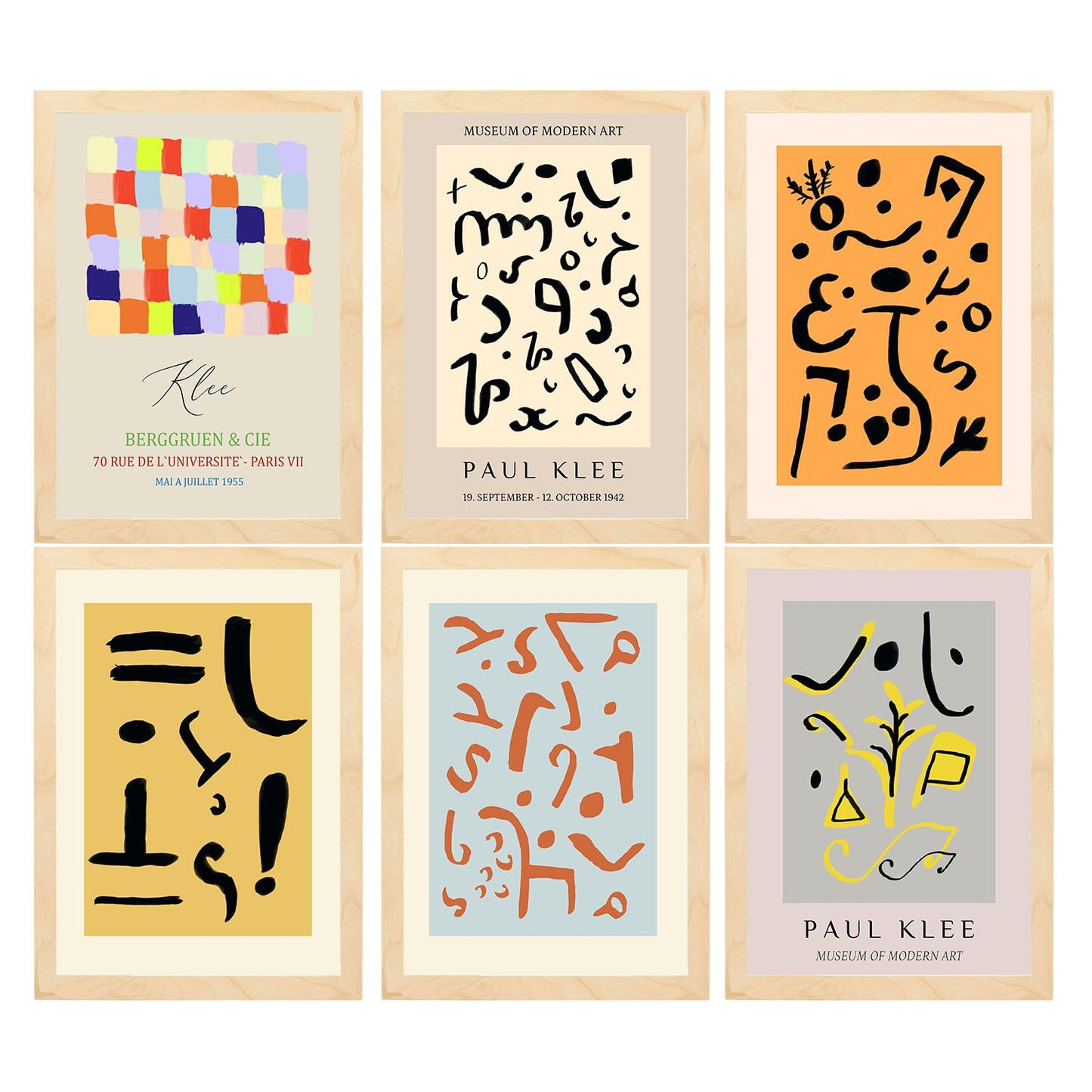 Nacnic Set de 6 Láminas Artísticas de Paul Klee, Colección de Surrealismo y Expresionismo