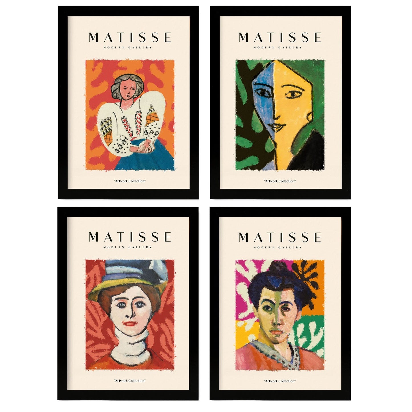 Nacnic Set of 4 Matisse Portraits.-Artwork-Nacnic-Nacnic Estudio SL