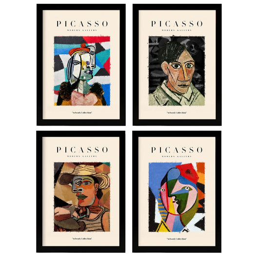 Nacnic Set of 4 Picasso Collection of Identification.-Artwork-Nacnic-Nacnic Estudio SL