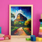 Nacnic Sigiriya Rock Fortress Dambulla Sri Lanka Oil Painti. Estampados de arte de pared estético para el diseño de dormitorio o sala de estar.-Artwork-Nacnic-Nacnic Estudio SL