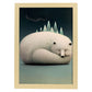 Nacnic Sleeping Fluffy Arctic Fox Precisionism. Estampados de arte de pared estético para el diseño de dormitorio o sala de estar.-Artwork-Nacnic-A4-Marco Madera clara-Nacnic Estudio SL