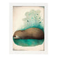 Nacnic Sleeping Fluffy Otter Precisionism Style. Estampados de arte de pared estético para el diseño de dormitorio o sala de estar.-Artwork-Nacnic-Nacnic Estudio SL