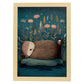 Nacnic Sleeping Fluffy Otter Precisionism Style. Estampados de arte de pared estético para el diseño de dormitorio o sala de estar.-Artwork-Nacnic-A4-Marco Madera clara-Nacnic Estudio SL