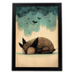 Nacnic Sleeping Sleeping Fluffy Bat Precisionism Style. Estampados de arte de pared estético para el diseño de dormitorio o sala de estar.-Artwork-Nacnic-A4-Sin marco-Nacnic Estudio SL