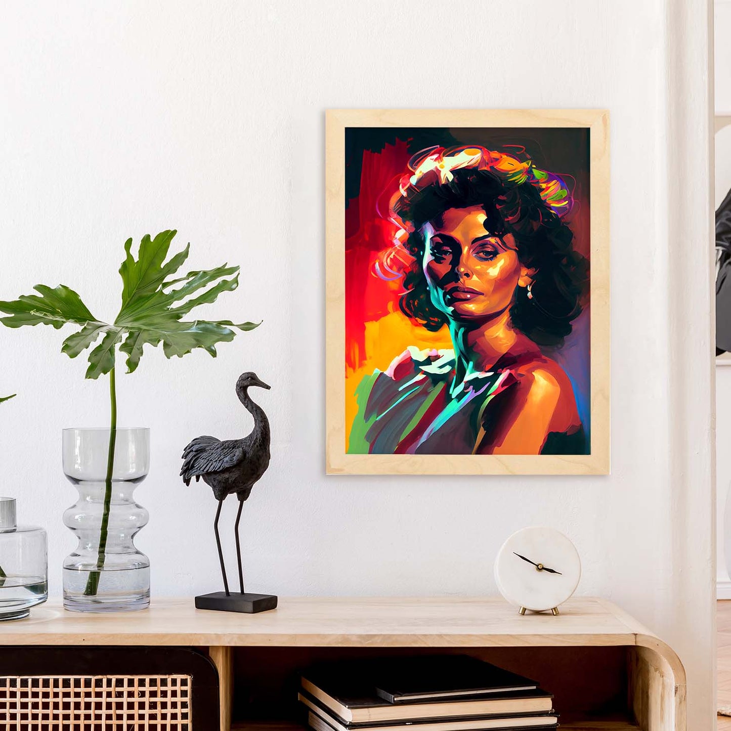 Nacnic Sophia Loren Poniéndose prefume Pixar Style Dynamic. Estampados de arte de pared estético para el diseño de dormitorio o sala de estar.-Artwork-Nacnic-Nacnic Estudio SL