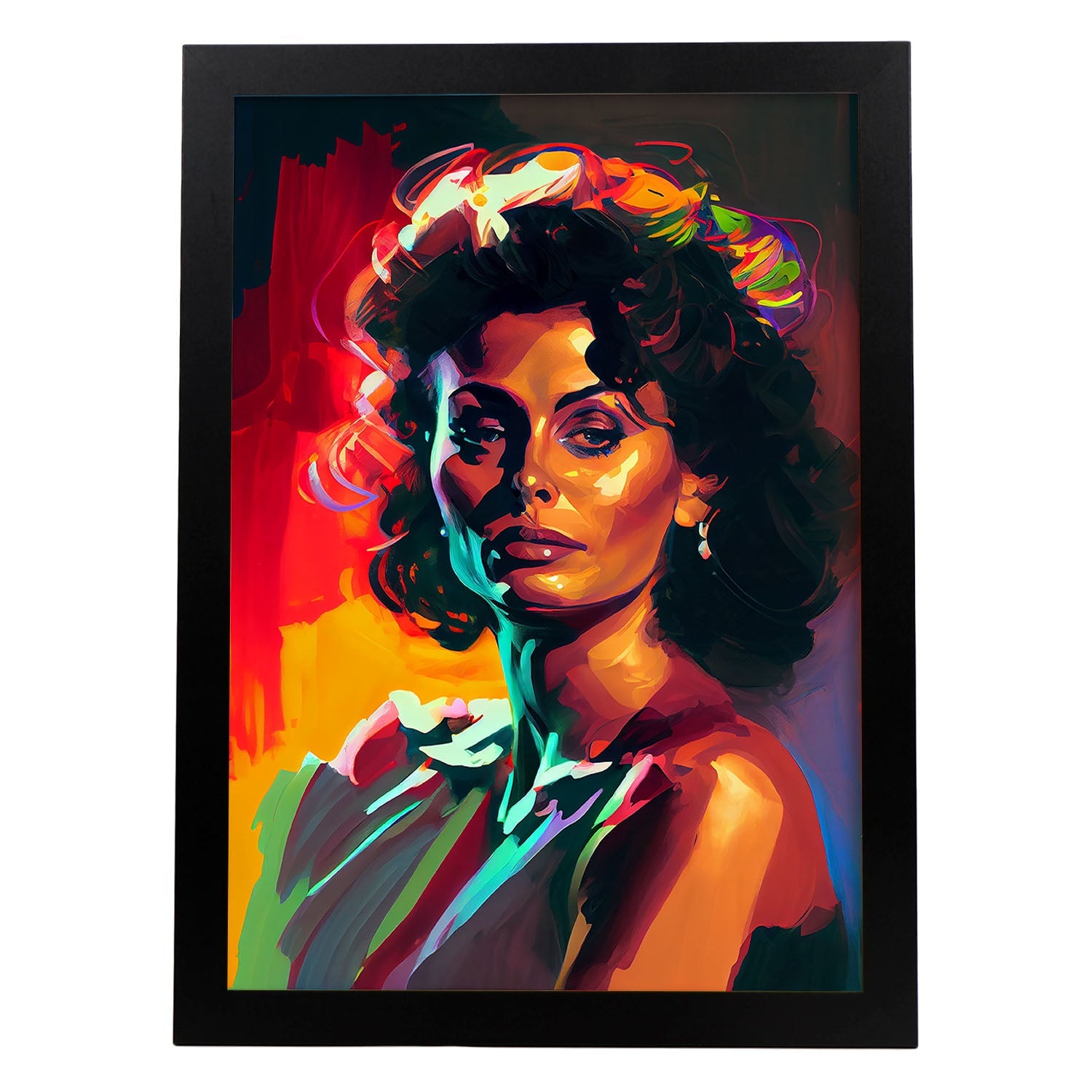 Nacnic Sophia Loren Poniéndose prefume Pixar Style Dynamic. Estampados de arte de pared estético para el diseño de dormitorio o sala de estar.-Artwork-Nacnic-A4-Sin marco-Nacnic Estudio SL