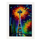 Nacnic Space Needle Seattle Washington USA Pintura al óleo Bru. Estampados de arte de pared estético para el diseño de dormitorio o sala de estar.-Artwork-Nacnic-A4-Marco Blanco-Nacnic Estudio SL