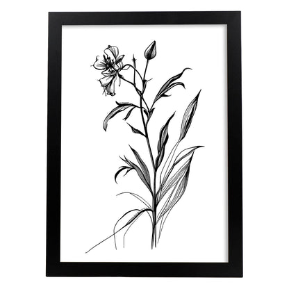 Láminas Minimalistas de Nacnic Spiderwort en Arte Lineal