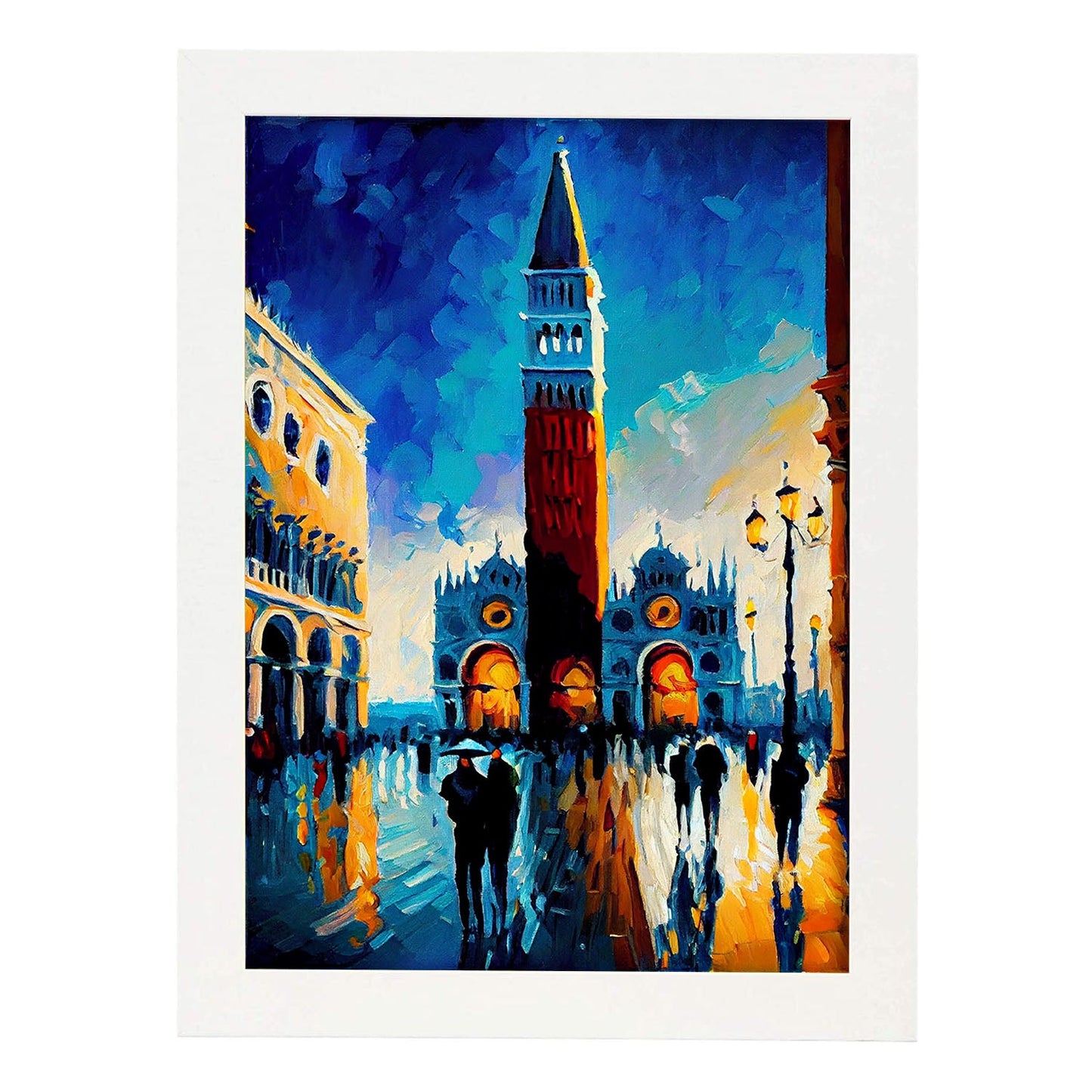 Nacnic St. Marks cuadrado Venecia Venecia Italia Pintura al óleo Str.-Artwork-Nacnic-A4-Marco Blanco-Nacnic Estudio SL