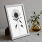 Lámina Nacnic de Girasol en Arte Lineal Minimalista