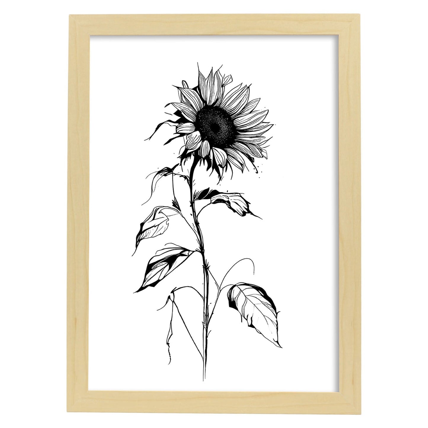 Nacnic Sunflower Minimalist Line Art_2. Aesthetic Wall Art Prints for Bedroom or Living Room Design.