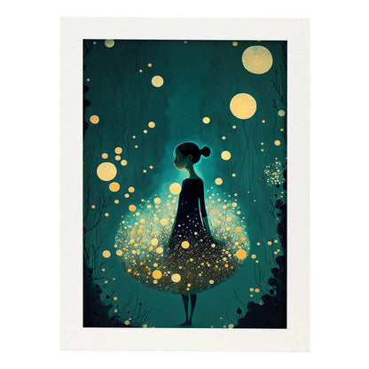 Nacnic supranaturalista cinemato caprichoso hemágico en. Estampados de arte de pared estético para el diseño de dormitorio o sala de estar.-Artwork-Nacnic-A4-Marco Blanco-Nacnic Estudio SL