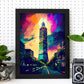 Nacnic Taipei 101 Taipei Taiwán pincel de pintura al óleo. Estampados de arte de pared estético para el diseño de dormitorio o sala de estar.-Artwork-Nacnic-Nacnic Estudio SL