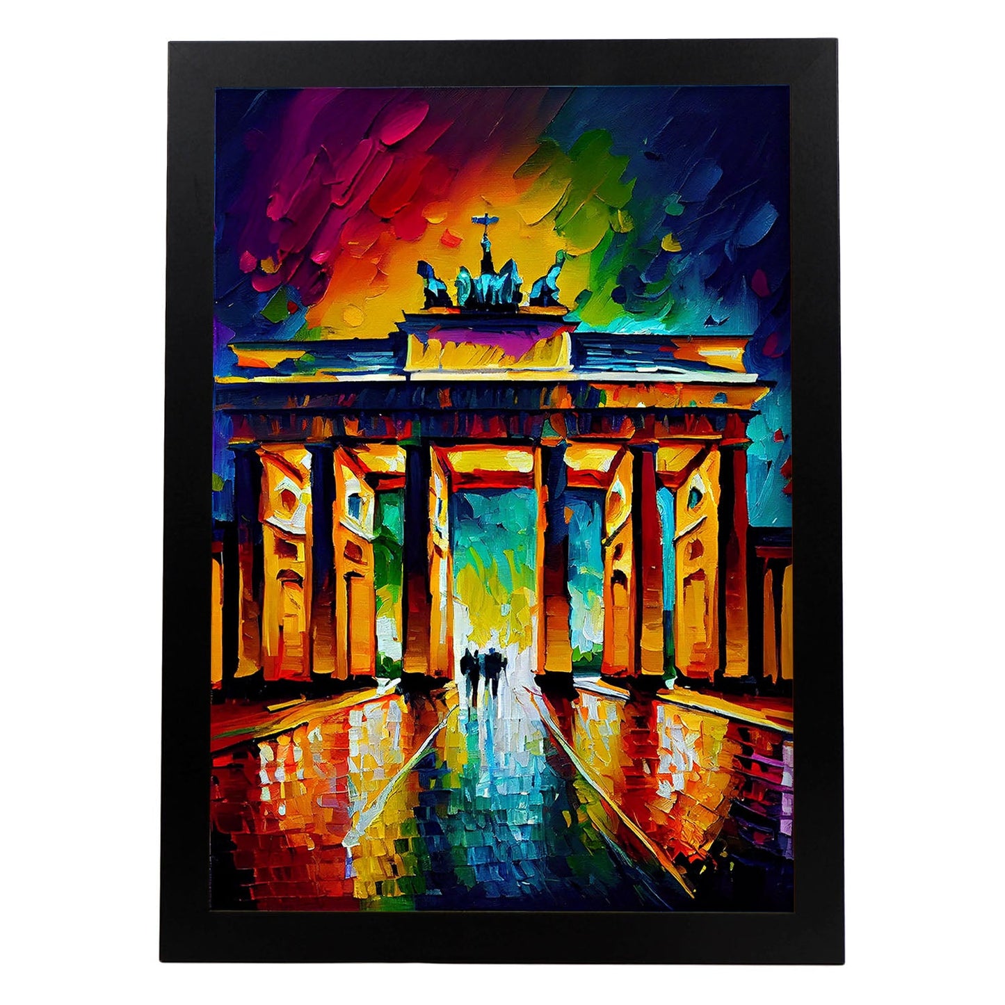 Nacnic The Brandenburg Gate Berlin Alemania Pintura al óleo Bru. Estampados de arte de pared estético para el diseño de dormitorio o sala de estar.-Artwork-Nacnic-A4-Sin marco-Nacnic Estudio SL