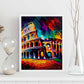 Nacnic The Colosseum Roma Italia Cepillo de pintura al óleo. Estampados de arte de pared estético para el diseño de dormitorio o sala de estar.-Artwork-Nacnic-Nacnic Estudio SL
