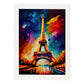 Nacnic the Eiffel Tower Paris Francia Pintura al óleo Str. Estampados de arte de pared estético para el diseño de dormitorio o sala de estar.-Artwork-Nacnic-A4-Marco Blanco-Nacnic Estudio SL