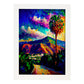 Nacnic The Hollywood Sign Los Angeles California USA Oil Pa. Estampados de arte de pared estético para el diseño de dormitorio o sala de estar.-Artwork-Nacnic-A4-Marco Blanco-Nacnic Estudio SL