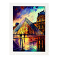 Nacnic The Louvre Paris France Pintura al óleo de pinceladas cinceles c. Estampados de arte de pared estético para el diseño de dormitorio o sala de estar.-Artwork-Nacnic-A4-Marco Blanco-Nacnic Estudio SL