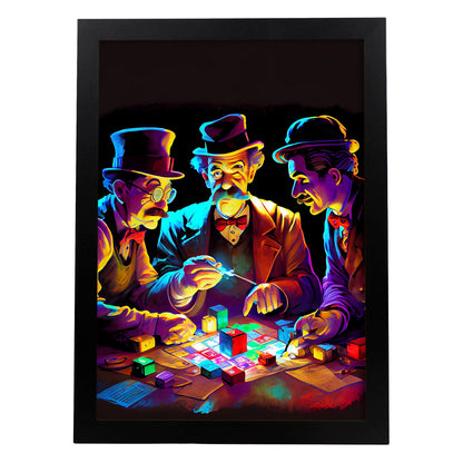 Nacnic The Marx Brothers interpretando a Monopoly Pixar Style Dynam. Estampados de arte de pared estético para el diseño de dormitorio o sala de estar.-Artwork-Nacnic-A4-Sin marco-Nacnic Estudio SL