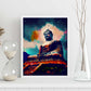 Nacnic Tian Tan Buddha Lantau Island Hong Kong Pintura al óleo. Estampados de arte de pared estético para el diseño de dormitorio o sala de estar.-Artwork-Nacnic-Nacnic Estudio SL