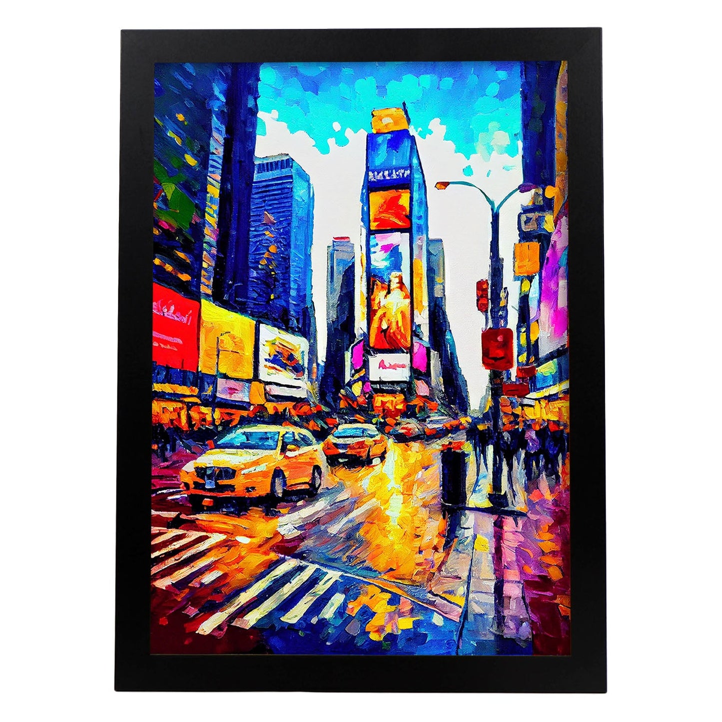 Nacnic Times Square NYC New York USA Pintura al óleo Str. Estampados de arte de pared estético para el diseño de dormitorio o sala de estar.-Artwork-Nacnic-A4-Sin marco-Nacnic Estudio SL