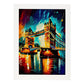 Nacnic Tower Bridge London Inglaterra Inglaterra pincel de pintura al óleo Strok. Estampados de arte de pared estético para el diseño de dormitorio o sala de estar.-Artwork-Nacnic-A4-Marco Blanco-Nacnic Estudio SL