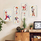Set de 6 láminas estilo acuarela con personajes de Toy Story en colores vivos para habitación infantil o sala de juegos, 2 grandes y 4 medianos
