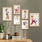 Set de 6 láminas estilo acuarela con personajes de Toy Story en colores vivos para habitación infantil o sala de juegos, 2 grandes y 4 medianos