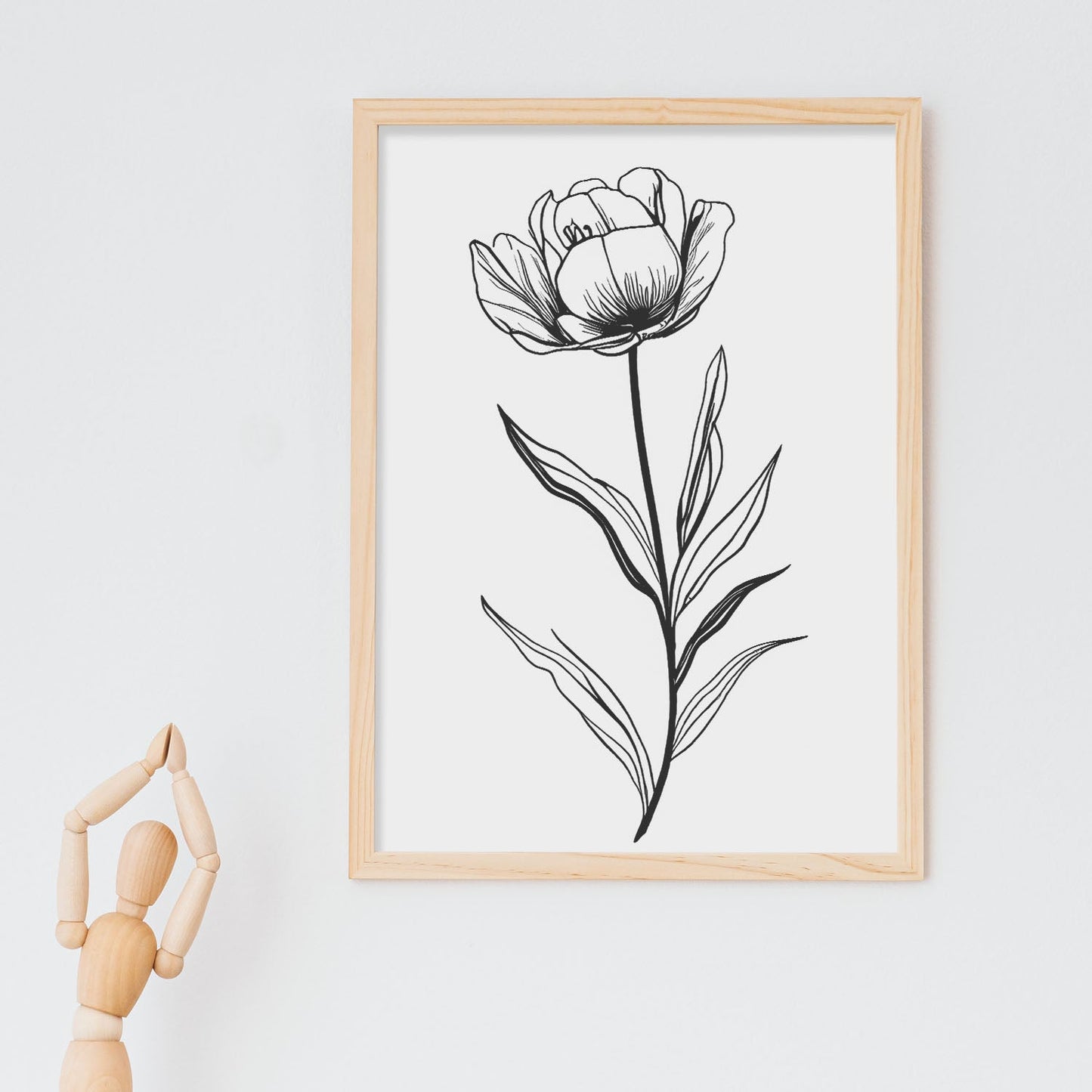 Nacnic Tulipa Minimalist Line Art_5. Aesthetic Wall Art Prints for Bedroom or Living Room Design.